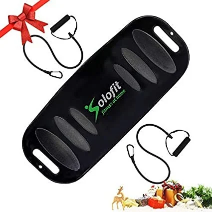 Senior performing exercises with Solofit balance board for core strength