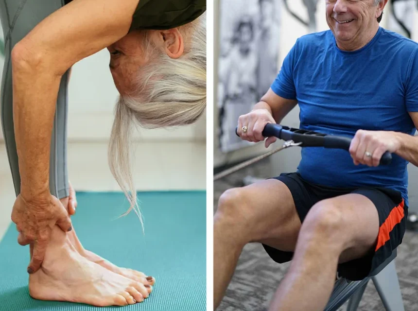 Senior-friendly rowing machine for low-impact full-body workouts