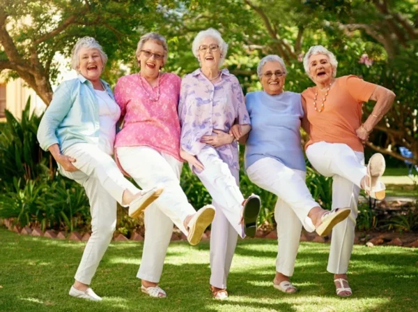 Elderly individuals exploring creative activities to enhance mental agility and social bonds