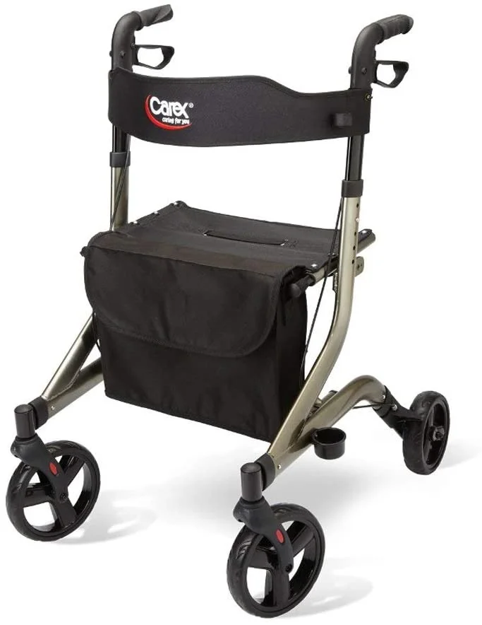 Carex Crosstour rolling walker with hand brakes and padded seat