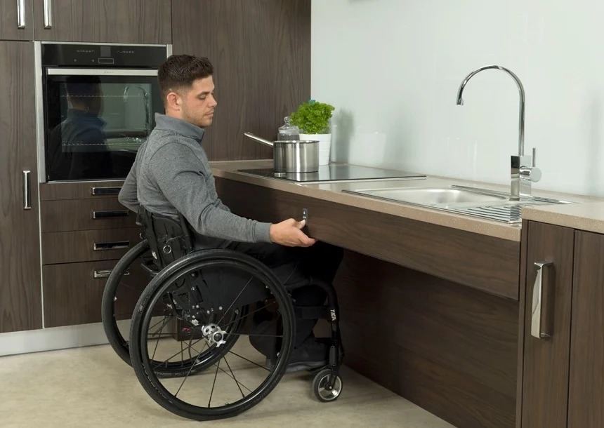 Appropriate counter heights designed for wheelchair users