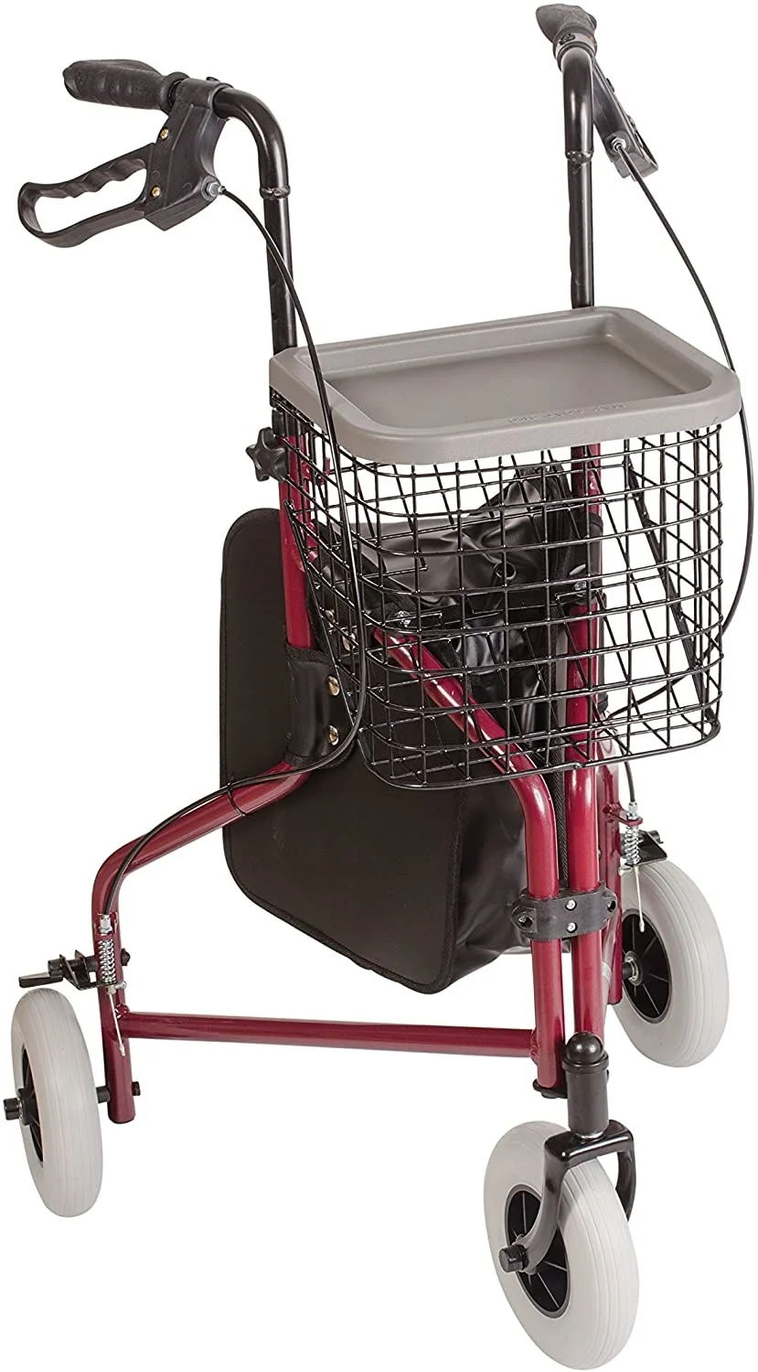 DMI 3-wheel rollator walker – stable and lightweight for elderly mobility