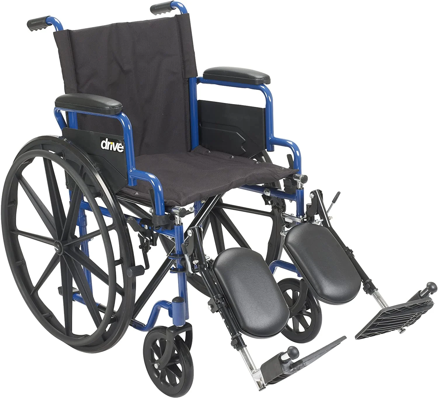 Drive Medical Blue Streak manual wheelchair for seniors with durable frame and comfort features