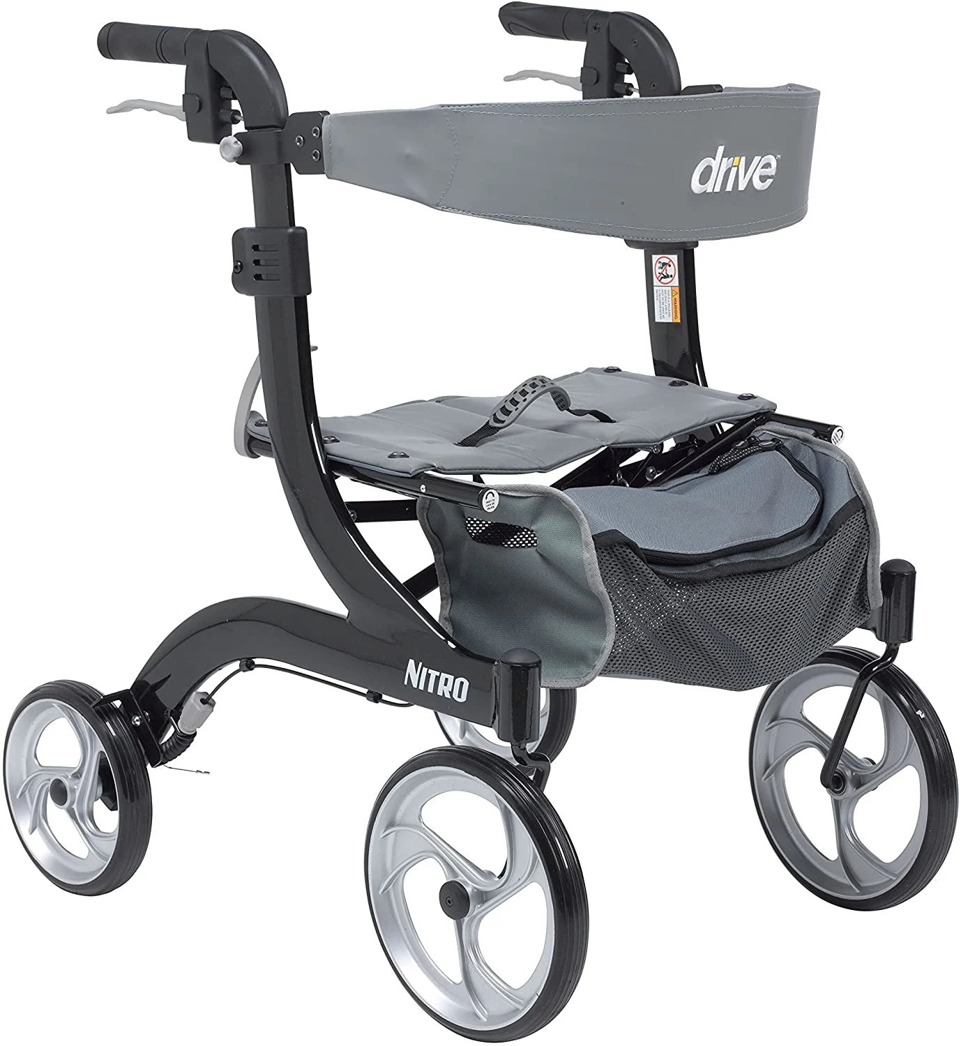 Stylish Nitro walker by Drive Medical with adjustable height and large wheels