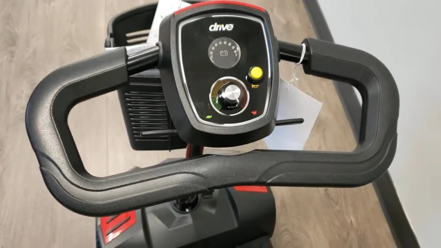 Compact Drive Scout mobility scooter suitable for daily use by elderly individuals