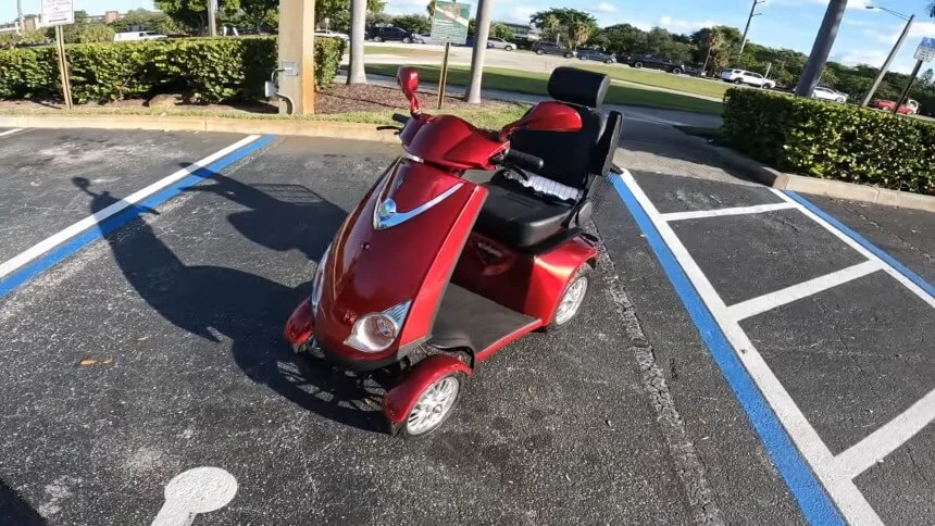 Ewheels EW72 mobility scooter for adults and elderly with long battery range and padded seating