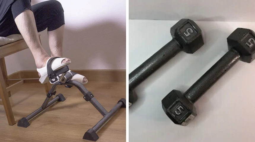 Chair exercise equipment used by seniors to support healthy aging