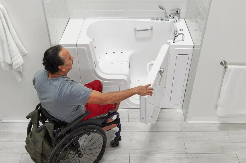 Preparing bathing essentials for seniors in wheelchairs.