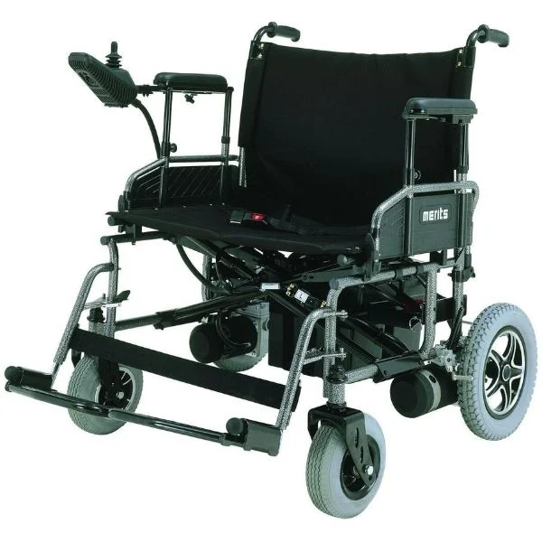 Merits Health P183, foldable electric wheelchair providing ease of transport for elderly individuals.