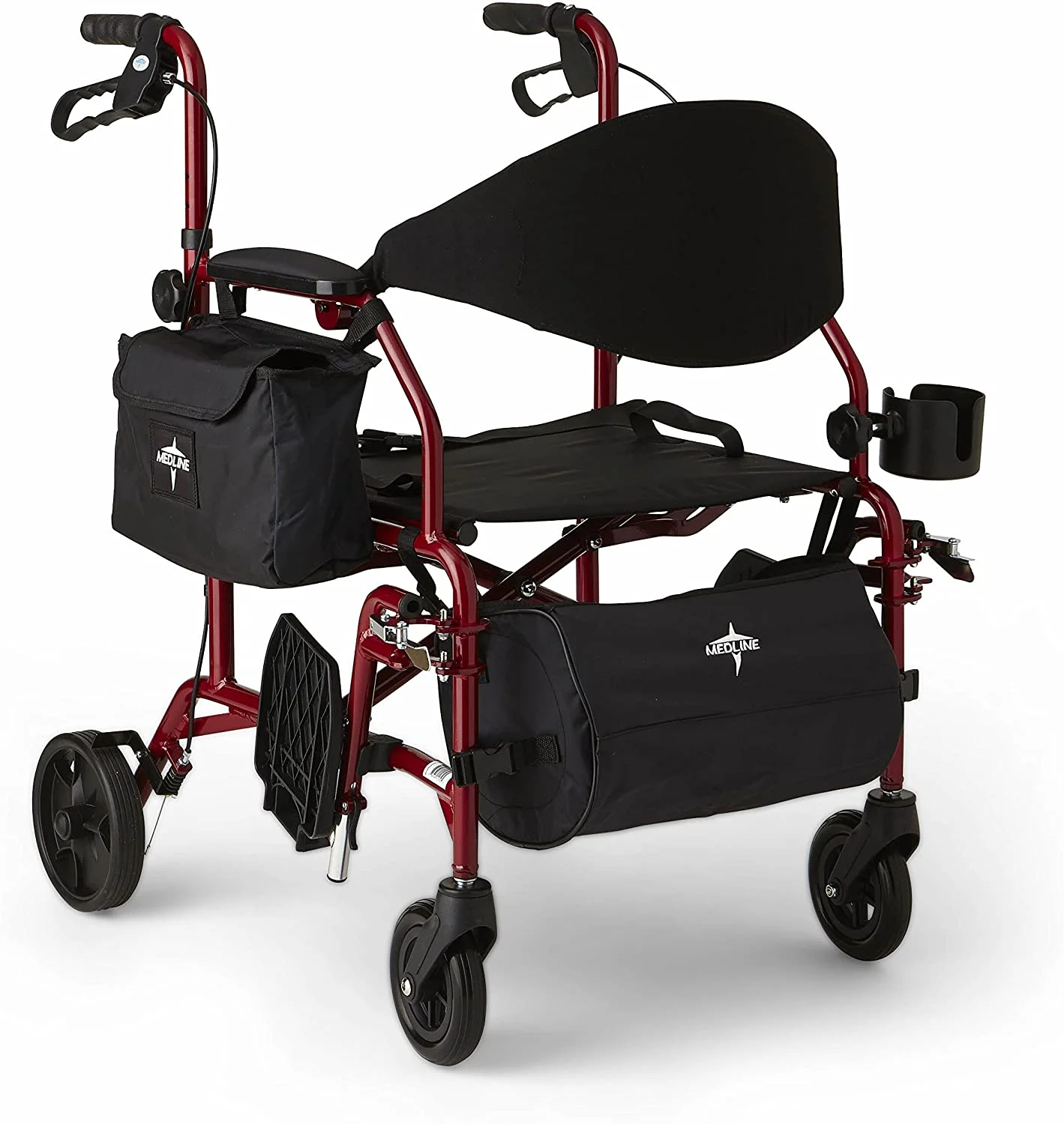 Medline rollator and transport chair combo offering versatile mobility solutions