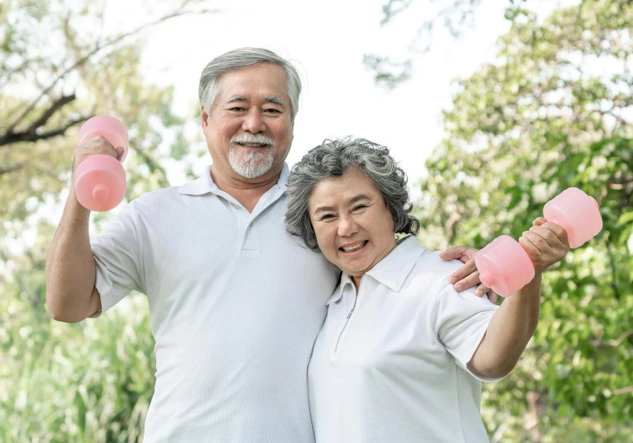Group of older adults participating in National Senior Health and Fitness Day activities