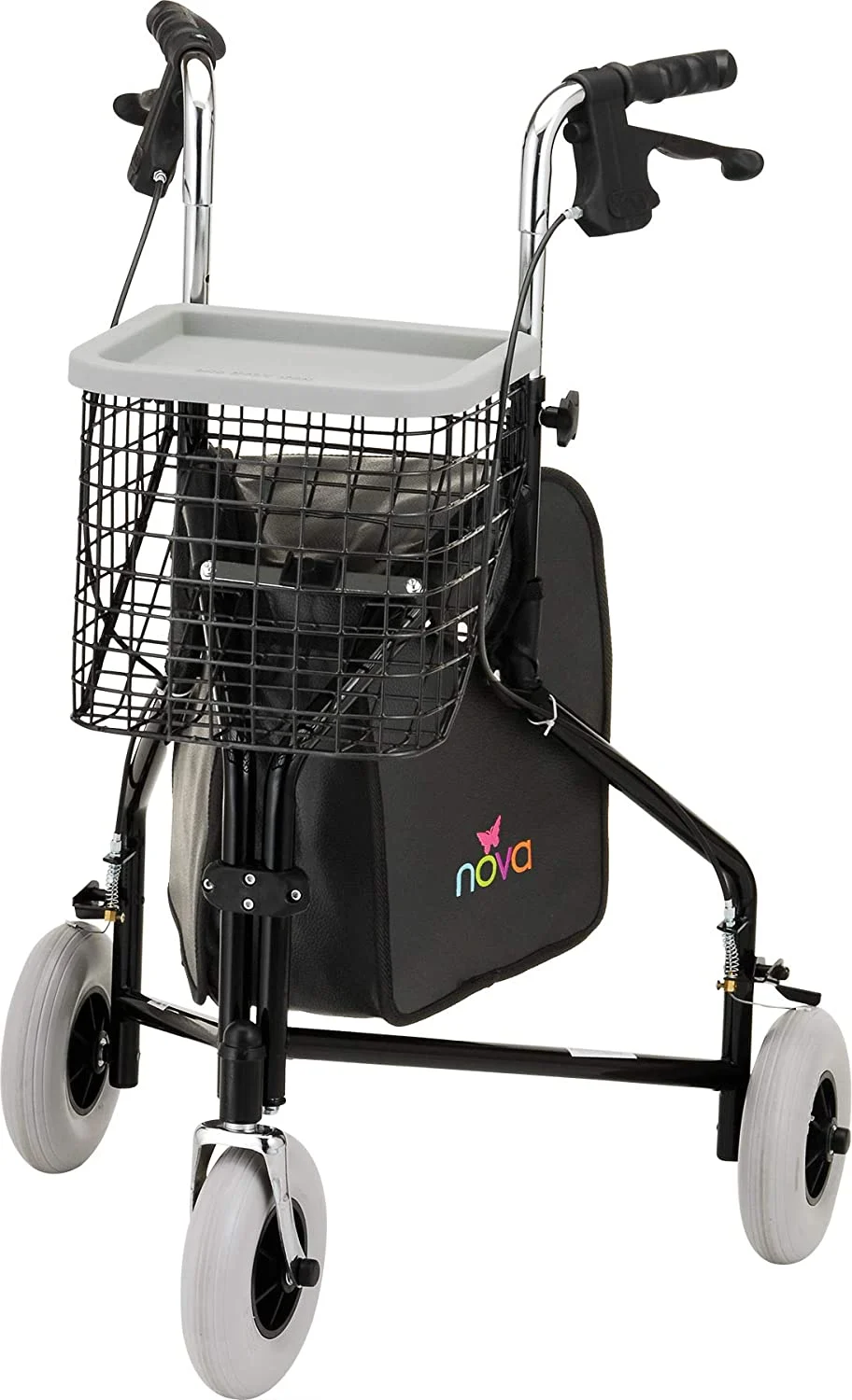 Portable walker for seniors with three wheels for added stability
