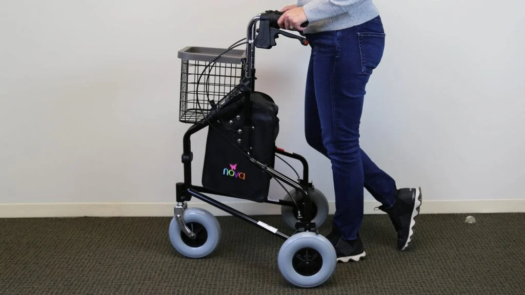 Nova 3 wheel walker offering comfort and control for elderly users