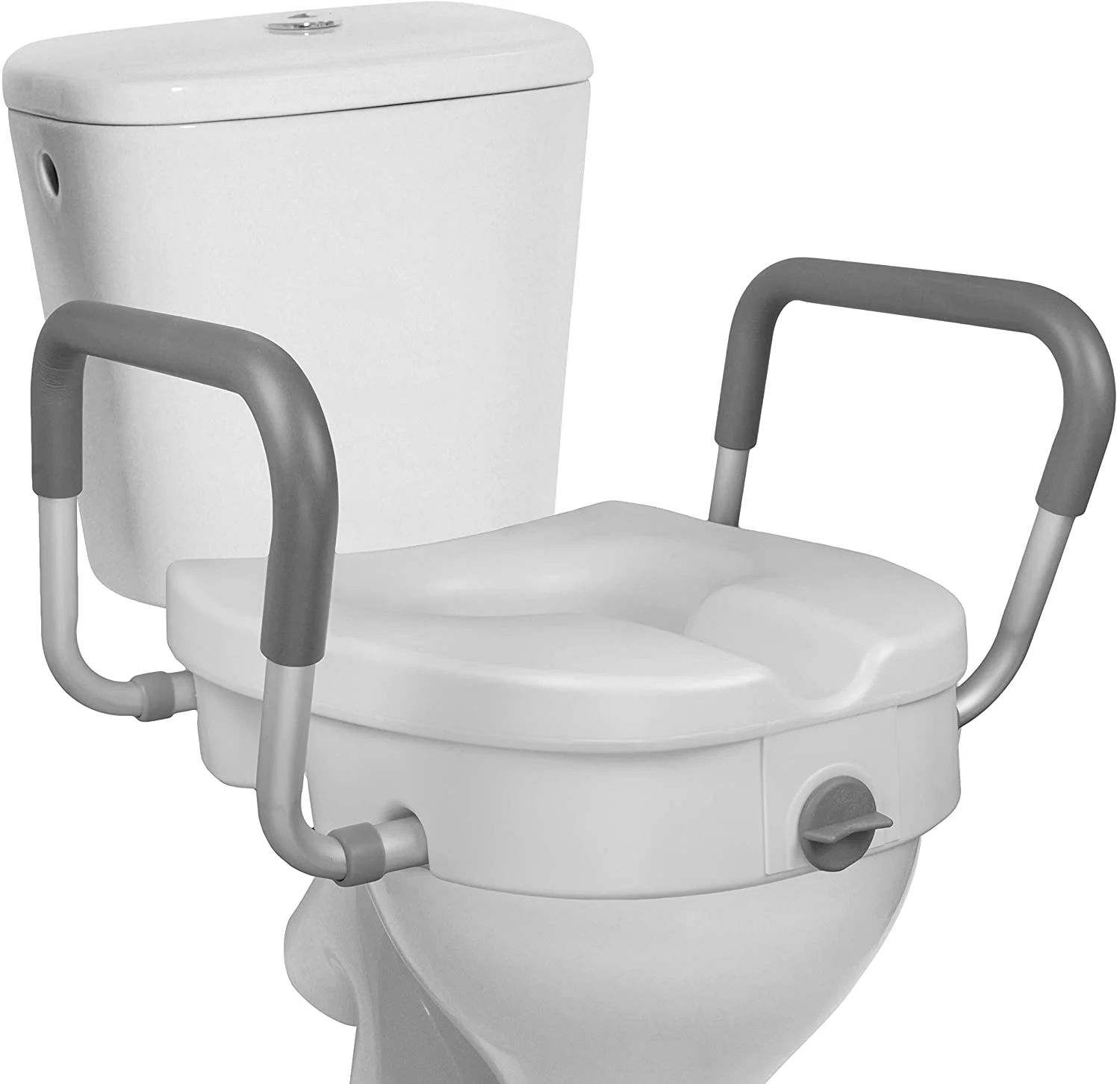 RMS raised toilet seat offering increased height for senior comfort