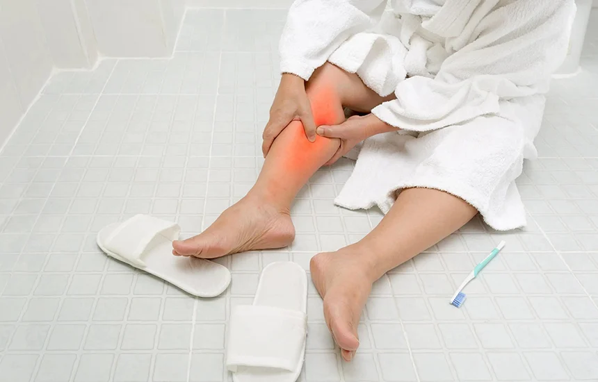 Self-check procedures after a fall in the shower for seniors