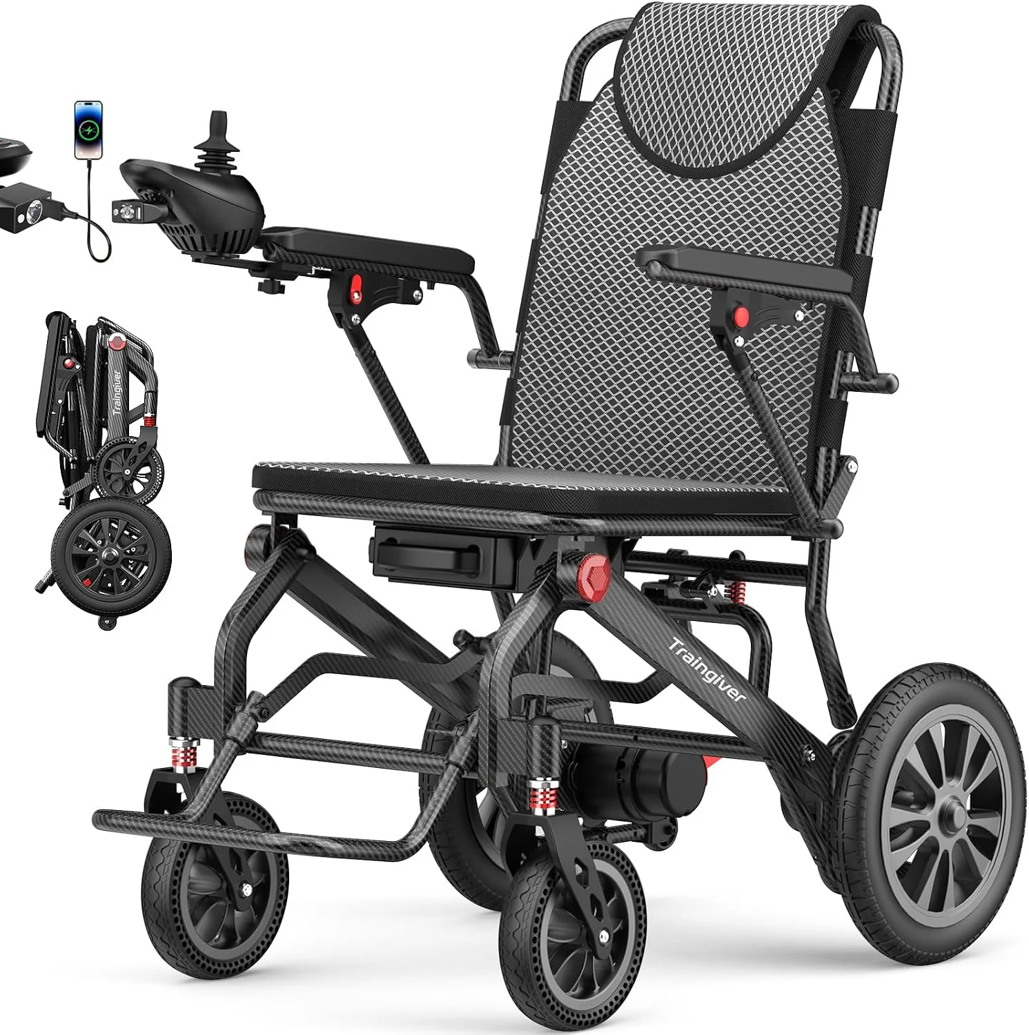 Traingiver Lightweight Foldable Electric Wheelchair