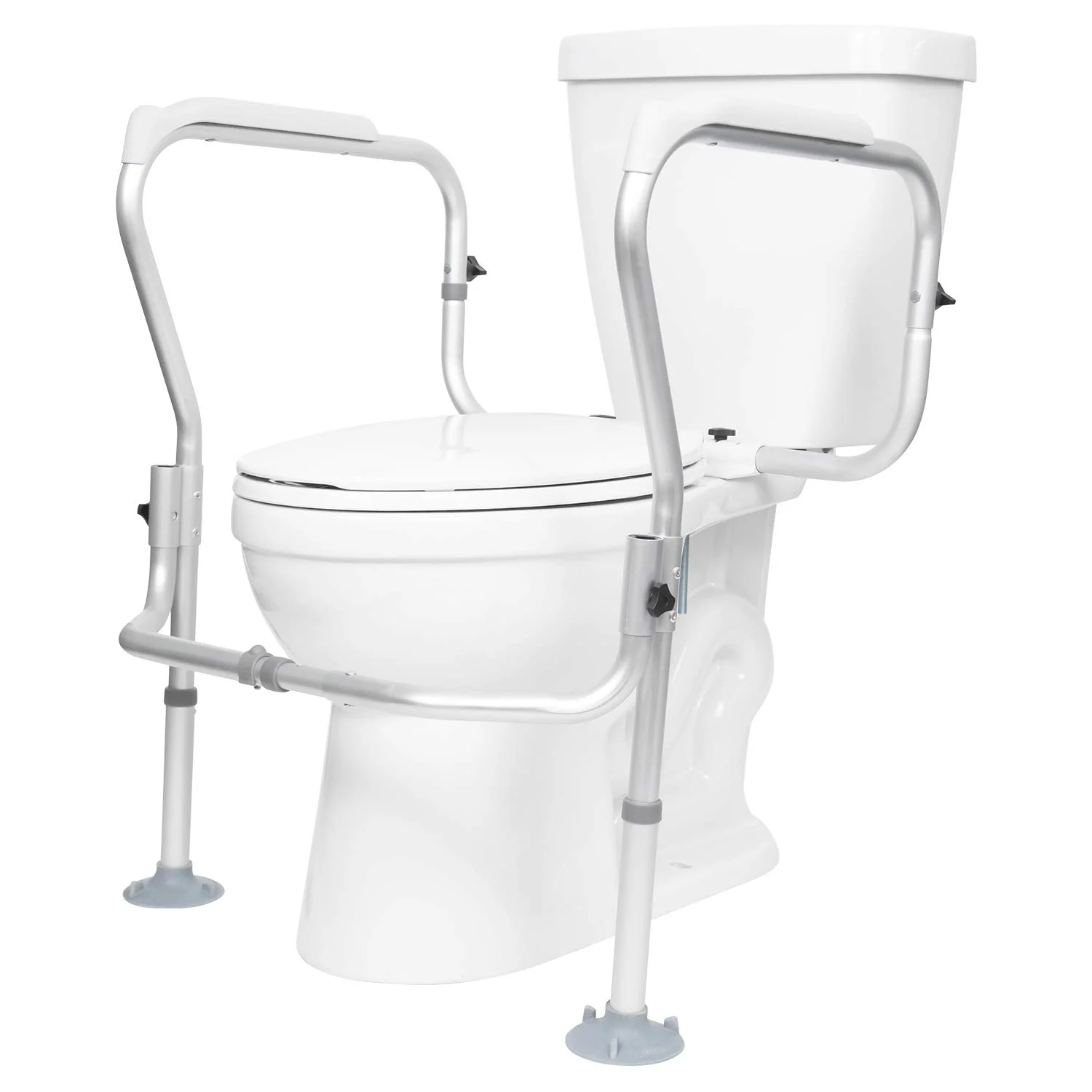 Vive toilet safety rail frame ensuring bathroom safety for seniors