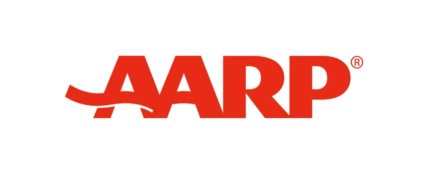 AARP logo representing resources for retired persons focusing on fitness and mobility