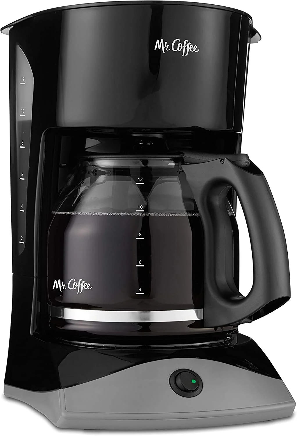 Mr. Coffee 12-Cup Drip Coffee Maker with easy controls for seniors