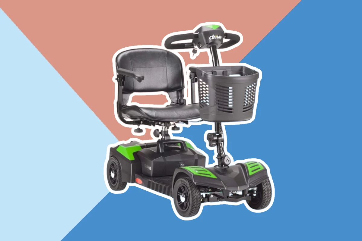 Electric mobility scooter designed for comfortable senior travel